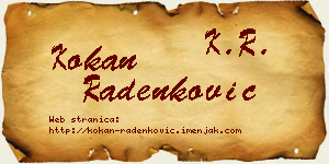 Kokan Radenković vizit kartica